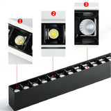 Frameless surface mounted Downlight AC110V-240V LED Linear Bar Lamp Aluminum Ceiling Light Long Strip Corridor Bedroom Decor