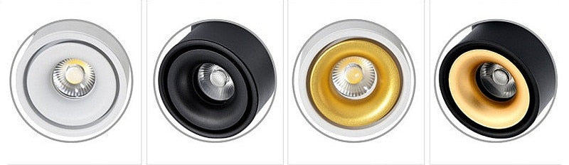 Foldable Dimmable LED COB Recessed Downlight Black/White Housing 7W 10W 15W 18W LED Ceiling Spot Light for Pictures Background