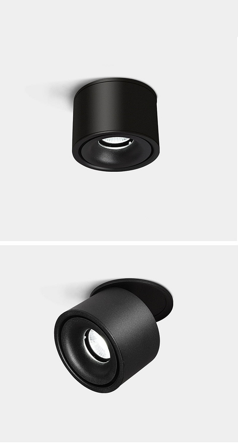 Foldable Dimmable LED COB Recessed Downlight Black/White Housing 7W 10W 15W 18W LED Ceiling Spot Light for Pictures Background