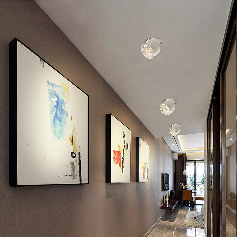 Foldable Dimmable LED COB Recessed Downlight Black/White Housing 7W 10W 15W 18W LED Ceiling Spot Light for Pictures Background