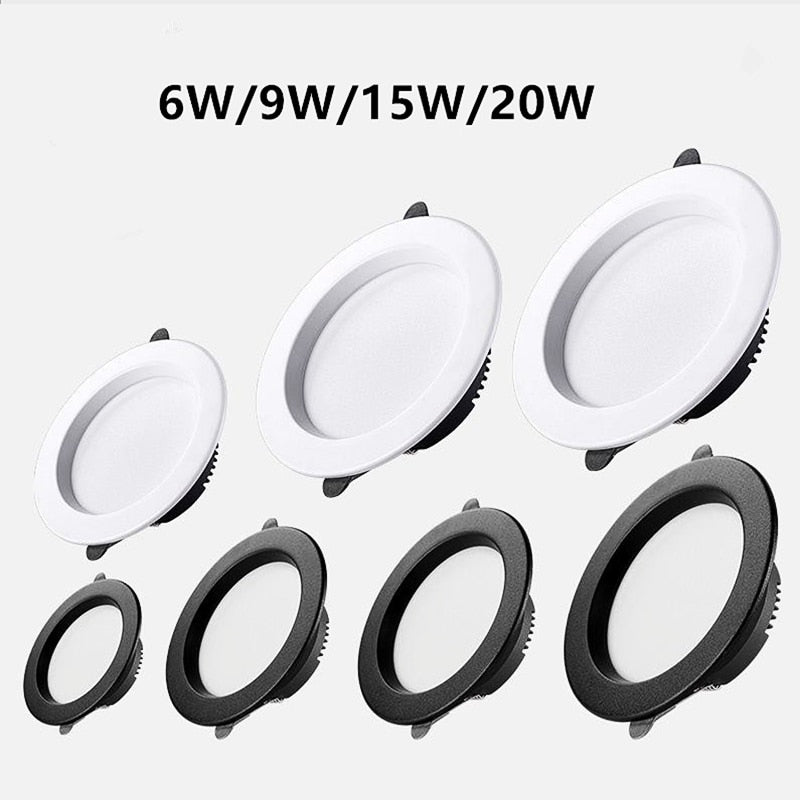 LED downlight embedded ceiling light spotlight hole light living room 6W 9W 15W 20W ultra-thin engineering downlight