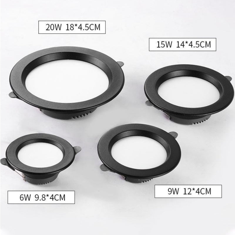 LED downlight embedded ceiling light spotlight hole light living room 6W 9W 15W 20W ultra-thin engineering downlight