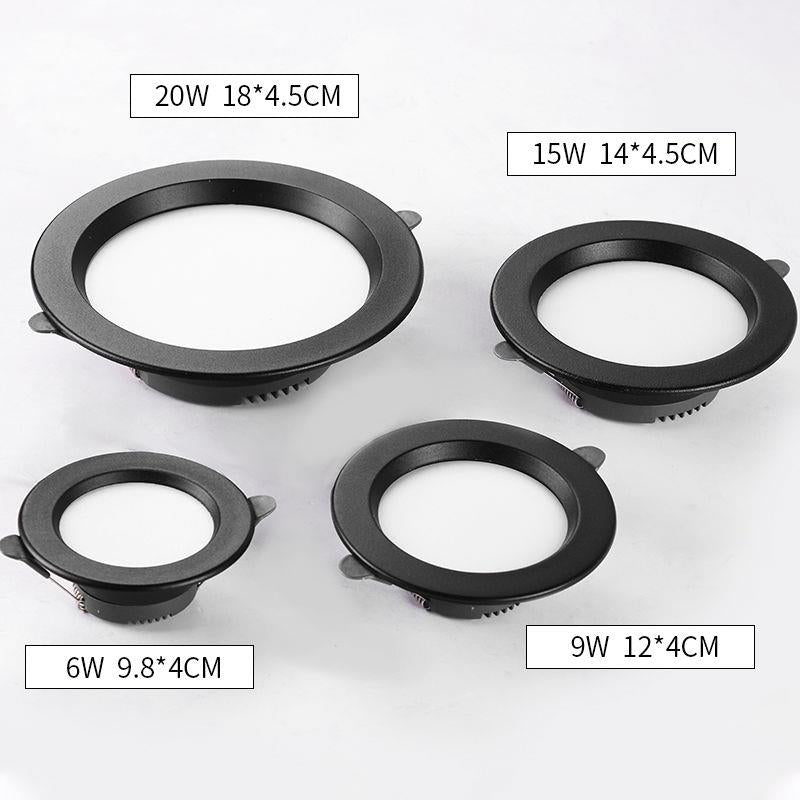 LED downlight embedded ceiling light spotlight hole light living room 6W 9W 15W 20W ultra-thin engineering downlight