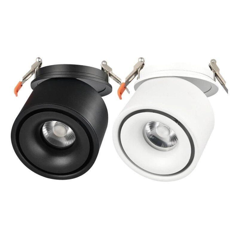 Foldable Dimmable LED COB Recessed Downlight Black/White Housing 7W 12W 15W 18W LED Ceiling Spot Light for Pictures Background