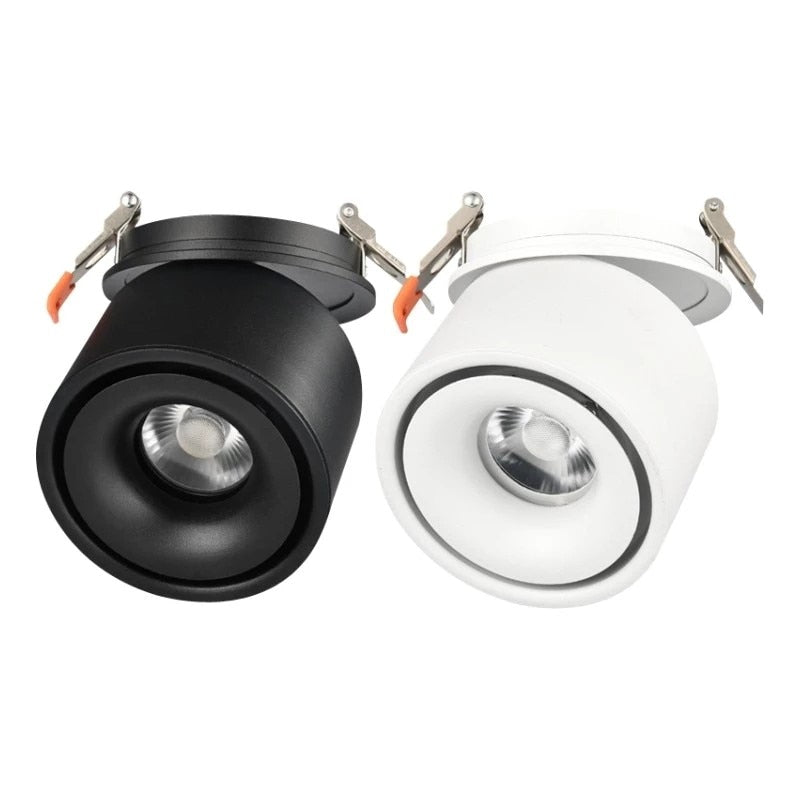 Foldable Dimmable LED COB Recessed Downlight Black/White Housing 7W 12W 15W 18W LED Ceiling Spot Light for Pictures Background