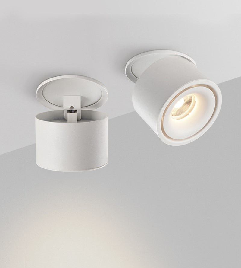 Foldable Dimmable LED COB Recessed Downlight Black/White Housing 7W 12W 15W 18W LED Ceiling Spot Light for Pictures Background