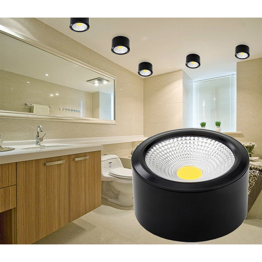 Short Black/White Lamp Body Surface Mounted Downlight Dimmable 3W 5W 7W 10W No Cut Ceiling Spot Light Indoor Lighting Decor