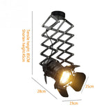 E27 Exhibition Hall Iron Art Bedroom Track Ceiling Lamp Bar Retro Industrial Hotel Telescopic Spotlight High Power Adjustable