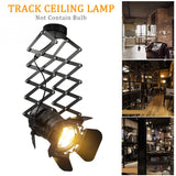 E27 Exhibition Hall Iron Art Bedroom Track Ceiling Lamp Bar Retro Industrial Hotel Telescopic Spotlight High Power Adjustable