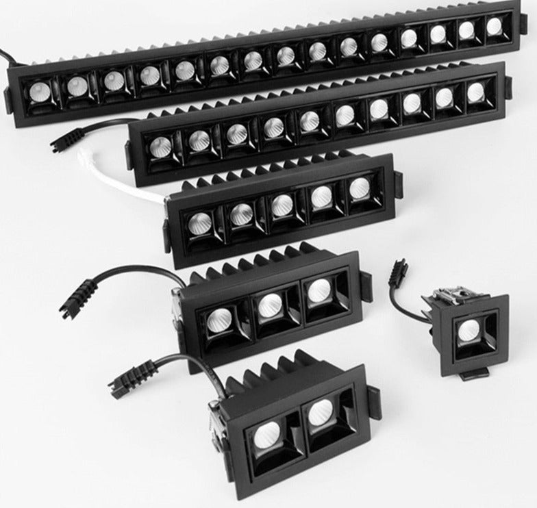 Square Recessed Dimmable LED Downlights 2W 4W 6W 10W 20W 30W COB LED Ceiling Lamp AC110V~220V LED Wall Spot Lights Indoor Lighting