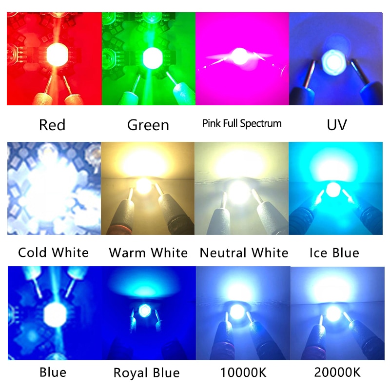 High Power LED Light-Emitting Diode LEDs Chip SMD 10pcs 1W 3W Warm White Red Green Blue Yellow For SpotLight Downlight Lamp Bulb