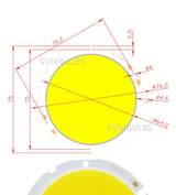 LED Downlight 76mm Diameter DC 36-40V 30W Chip On Board LED COB Downlight Bulb Natural White 4200K for DIY Indoor Lights