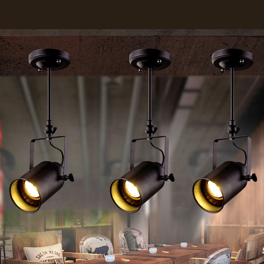 Vintage Industrial LED Wall Spotlight Rustic Loft Wall Sconce Single Track Lamp Ceiling Bar Lights Lighting Angle Adjustable