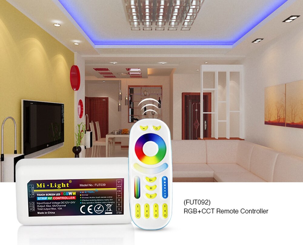 Milight MiBoxer FUT039 RF Dimmable RGB CCT 2A*5CH Led Controller For RGB/RGBCW/RGBWW/RGB+CCT Led Strip/Bulb/Downlight DC12-24V