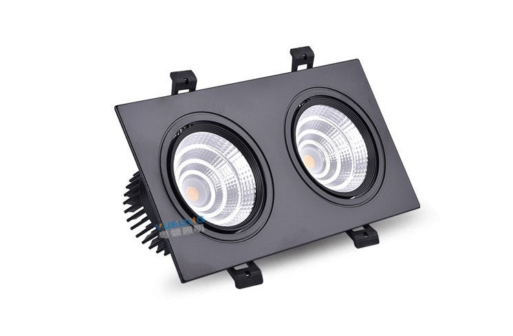 New Aluminum recessed downlights Double square Led Spot Light Dimmable LED COB Ceiling lamp AC85-265V 7W 9W 14W 20W 40w