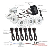 Mini LED Spot Downlights Lamp Set Ceiling Recessed 40mm Hole Silvery Black White 1W x 6 pcs 4m Long cord Cabinet Lights full kit