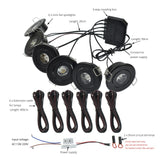 Mini LED Spot Downlights Lamp Set Ceiling Recessed 40mm Hole Silvery Black White 1W x 6 pcs 4m Long cord Cabinet Lights full kit