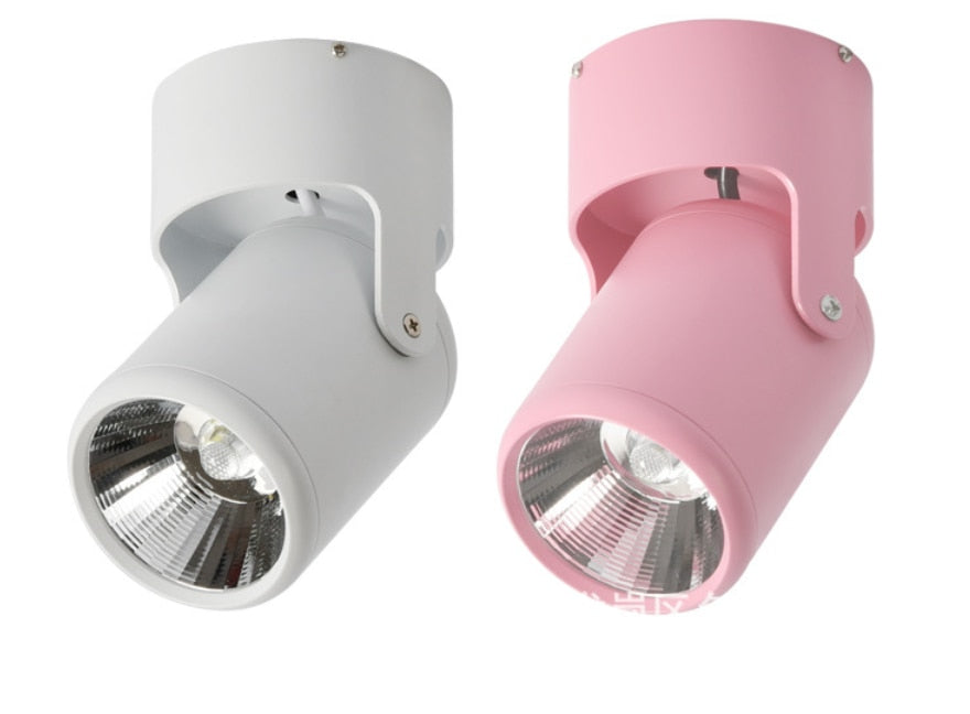 High quality dimmable Rotating LED Downlights Surface Mounted adjustment COB AC85-265V 360° LED Ceiling Lamp Spot lights