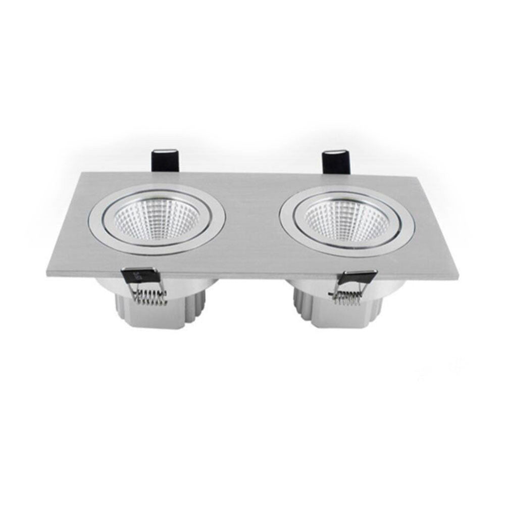 Square Bright Recessed Double LED Dimmable Square Downlight COB 14W 20W LED Spot light decoration Ceiling Lamp AC 110V 220V