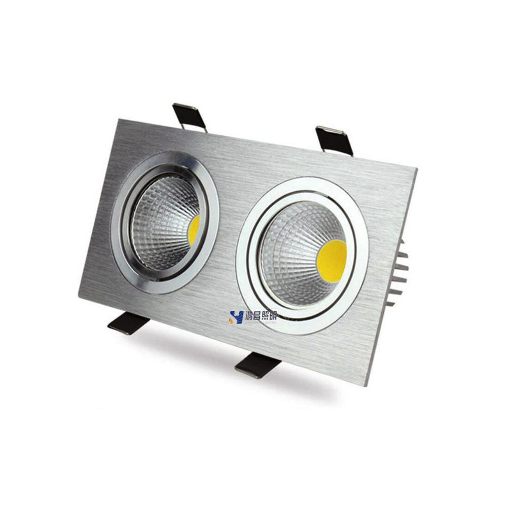 Square Bright Recessed Double LED Dimmable Square Downlight COB 14W 20W LED Spot light decoration Ceiling Lamp AC 110V 220V