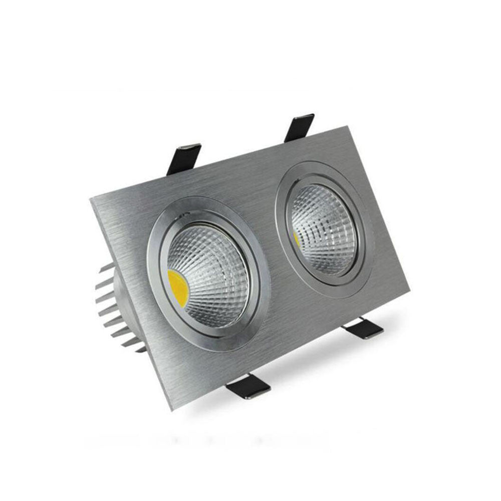 Square Bright Recessed Double LED Dimmable Square Downlight COB 14W 20W LED Spot light decoration Ceiling Lamp AC 110V 220V