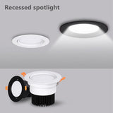 Round Dimmable Recessed LED Downlights 5W 7W 9W 12W 15W 18W COB LED Ceiling Lamp Spot Lights AC110-220V LED Lamp