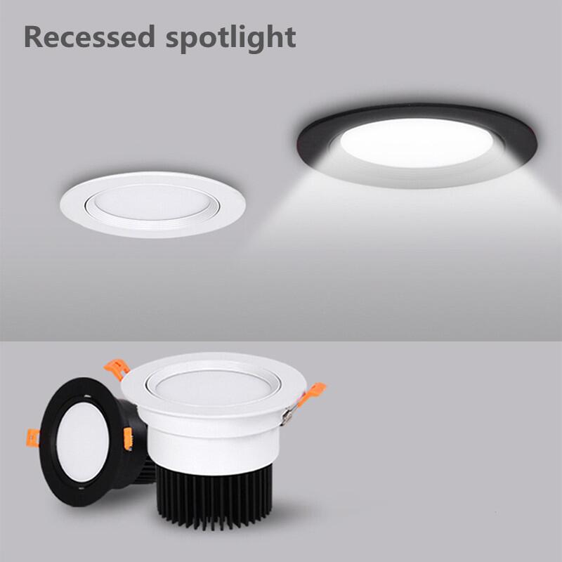 Round Dimmable Recessed LED Downlights 5W 7W 9W 12W 15W 18W COB LED Ceiling Lamp Spot Lights AC110-220V LED Lamp