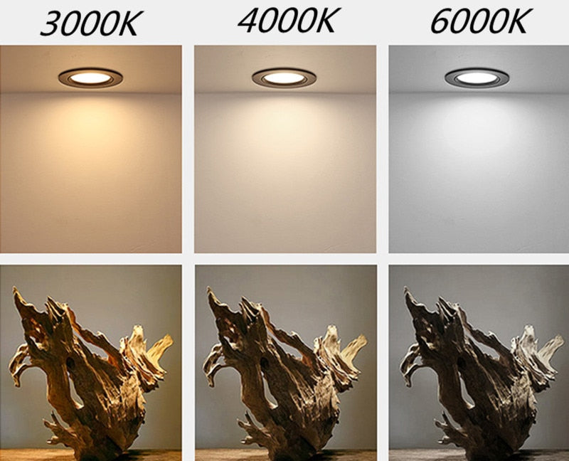 Round Dimmable Recessed LED Downlights 5W 7W 9W 12W 15W 18W COB LED Ceiling Lamp Spot Lights AC110-220V LED Lamp