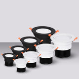 Round Dimmable Recessed LED Downlights 5W 7W 9W 12W 15W 18W COB LED Ceiling Lamp Spot Lights AC110-220V LED Lamp