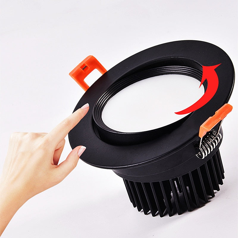 Round Dimmable Recessed LED Downlights 5W 7W 9W 12W 15W 18W COB LED Ceiling Lamp Spot Lights AC110-220V LED Lamp