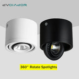 Dimmable COB LED Downlight Surface Mounted Light Fixture 360 Degree Rotating lamp for Kitchen Bathroom Living Room Bedroom