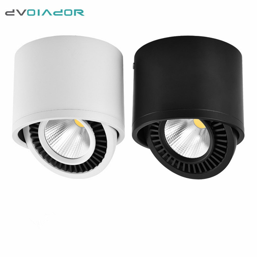 Dimmable COB LED Downlight Surface Mounted Light Fixture 360 Degree Rotating lamp for Kitchen Bathroom Living Room Bedroom