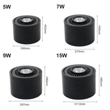 Dimmable COB LED Downlight Surface Mounted Light Fixture 360 Degree Rotating lamp for Kitchen Bathroom Living Room Bedroom