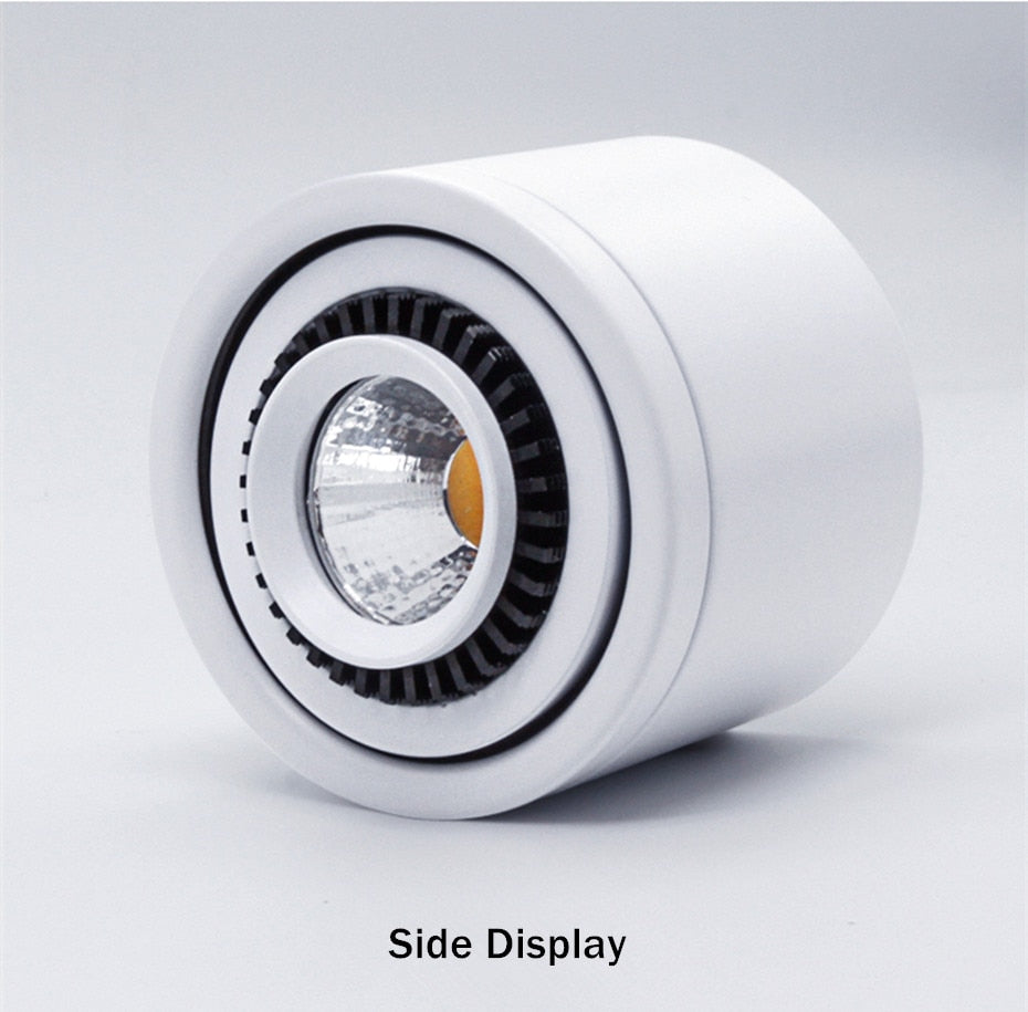 Dimmable COB LED Downlight Surface Mounted Light Fixture 360 Degree Rotating lamp for Kitchen Bathroom Living Room Bedroom