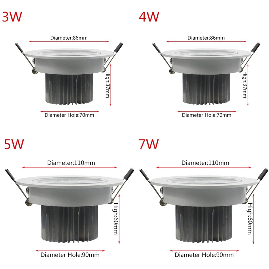 LED Downlight Dimmable Spot Light 3W 4W 5W 7W Warm White Ceiling Rendering Lamp For Warm Atmosphere Indoor Decoration LED Light