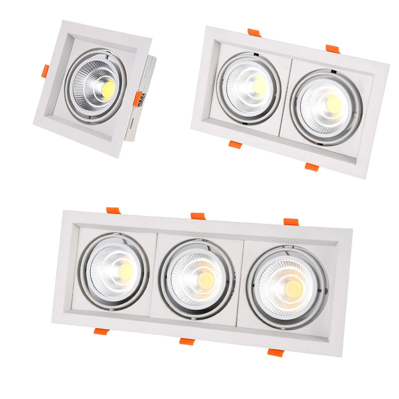 Super Bright Recessed square LED Dimmable Downlight COB 10w 20W 30w LED Spot light LED decoration Ceiling Lamp AC110V 220V