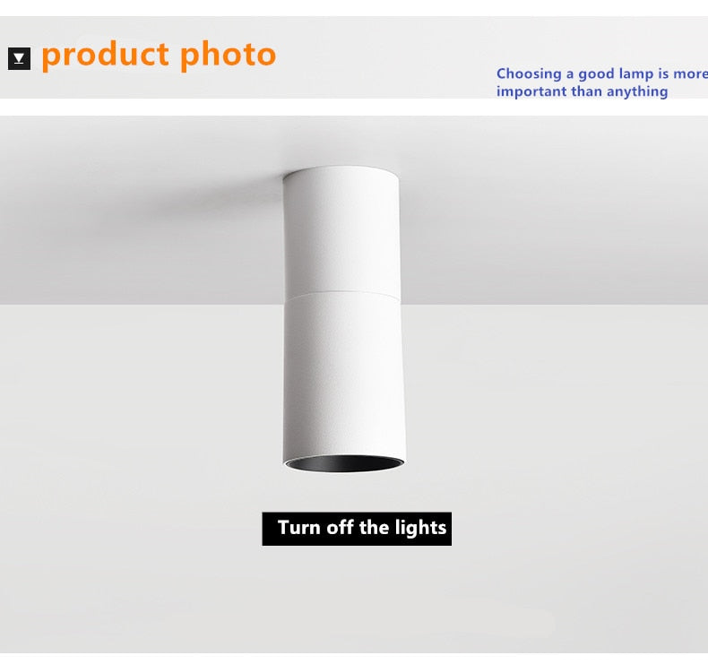 Dimmable Rotating LED Downlights 10W 15W 20W Surface Mounted adjustment COB LED Ceiling Spot Lights AC110-220V LED Ceiling Lamp