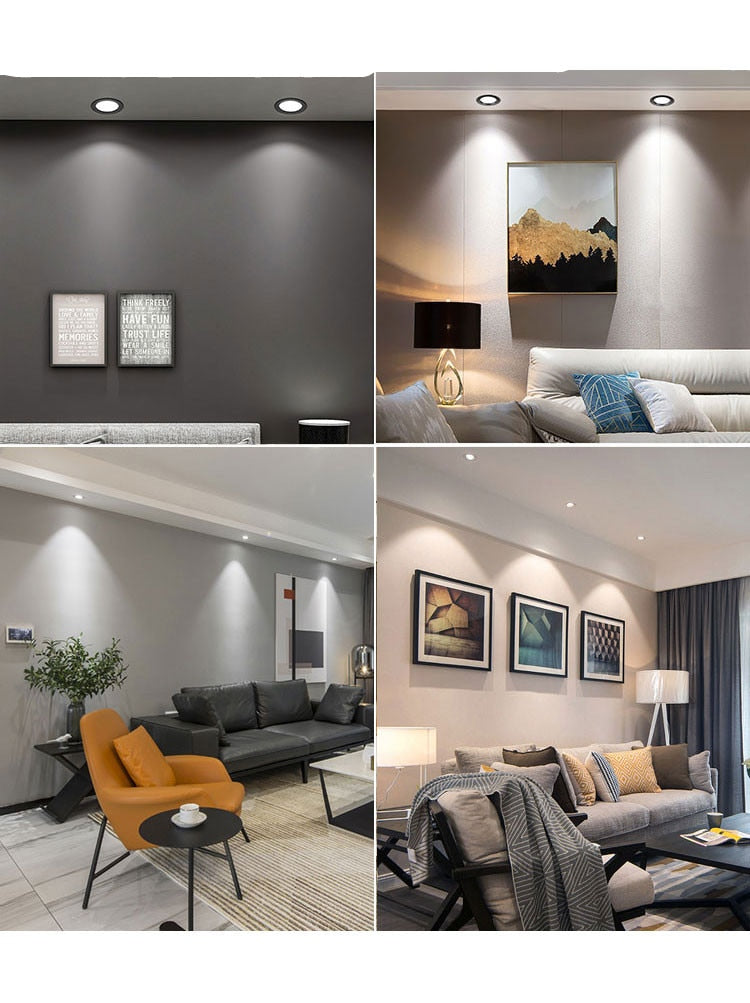 Super Brightness AC85-230V LED COB Dimmable Downlights 3W 5W 7W 9W 12W 15W LED Ceiling Lamp Spot Light