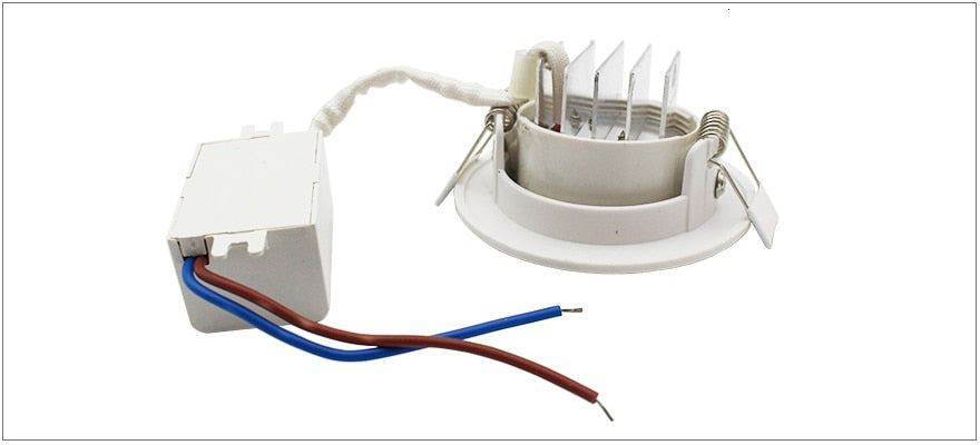 LEDIARY Round LED Recessed COB Downlights White Aluminum Spot Lamp Real 3W 100V-240V Angle Adjustable 55mm 2 Inch Cut Hole Size