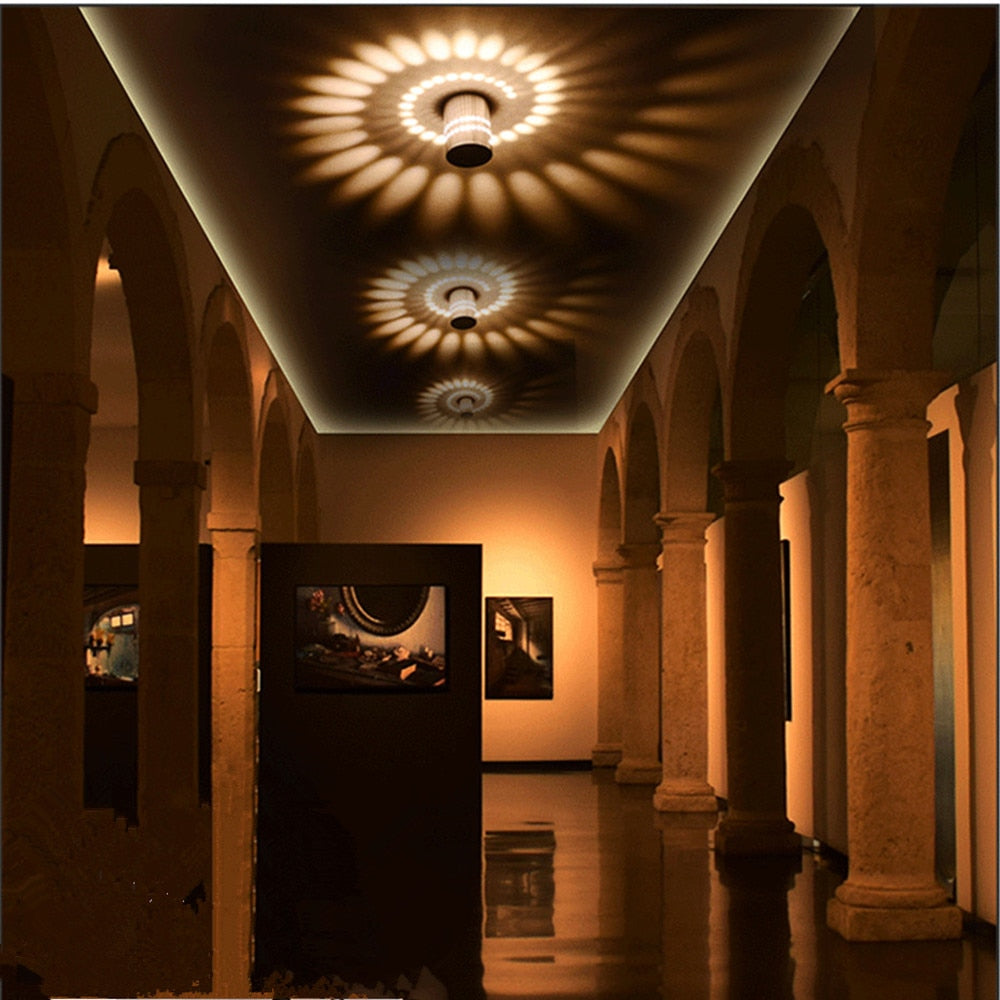 Modern LED Ceiling Light 3W RGB Wall Sconce for Art Gallery Decoration Front Balcony Lamp Porch Light Corridors Light Fixture