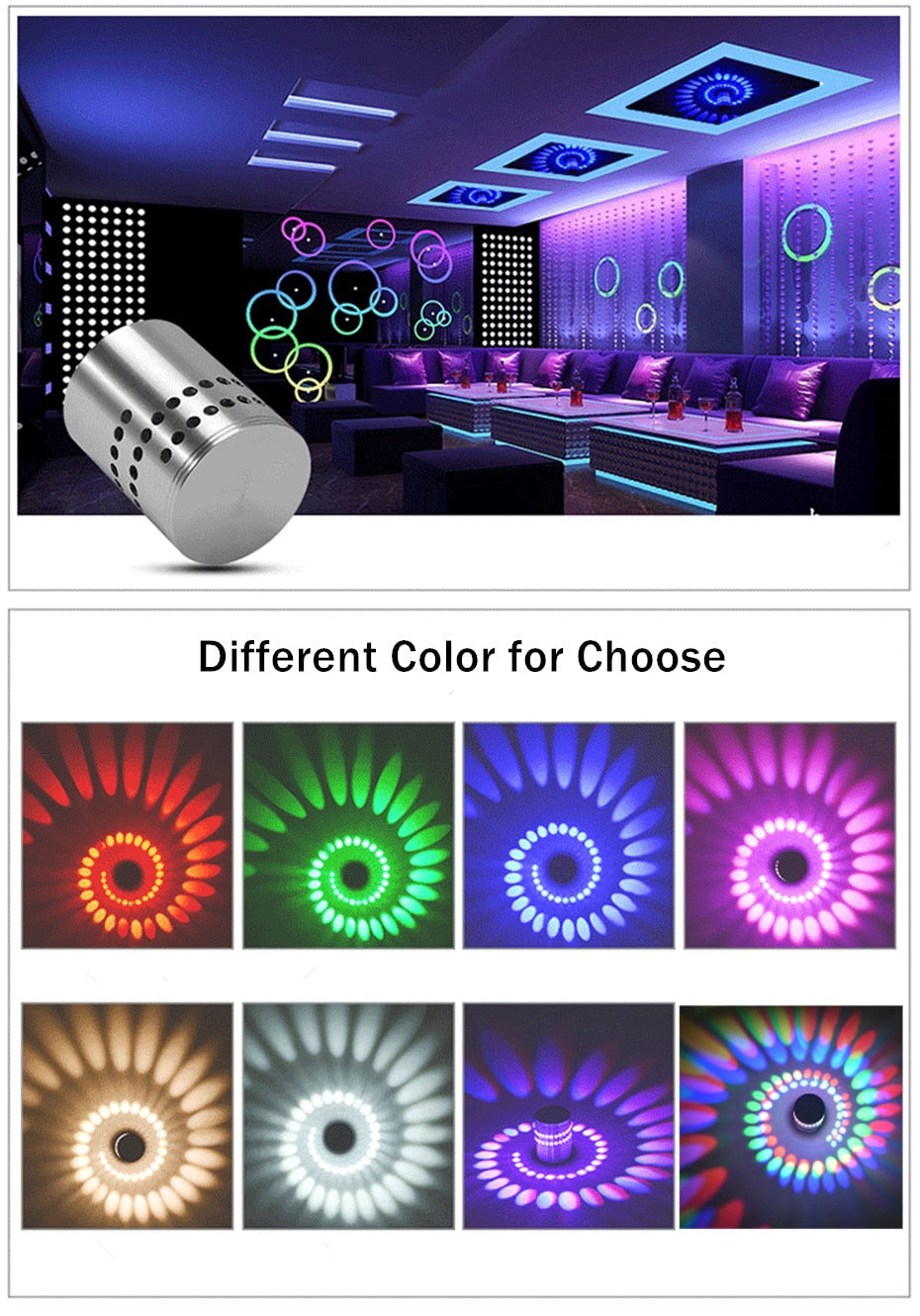 Modern LED Ceiling Light 3W RGB Wall Sconce for Art Gallery Decoration Front Balcony Lamp Porch Light Corridors Light Fixture