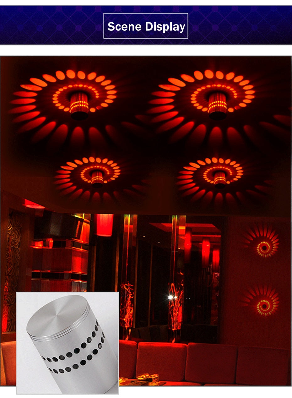 Modern LED Ceiling Light 3W RGB Wall Sconce for Art Gallery Decoration Front Balcony Lamp Porch Light Corridors Light Fixture