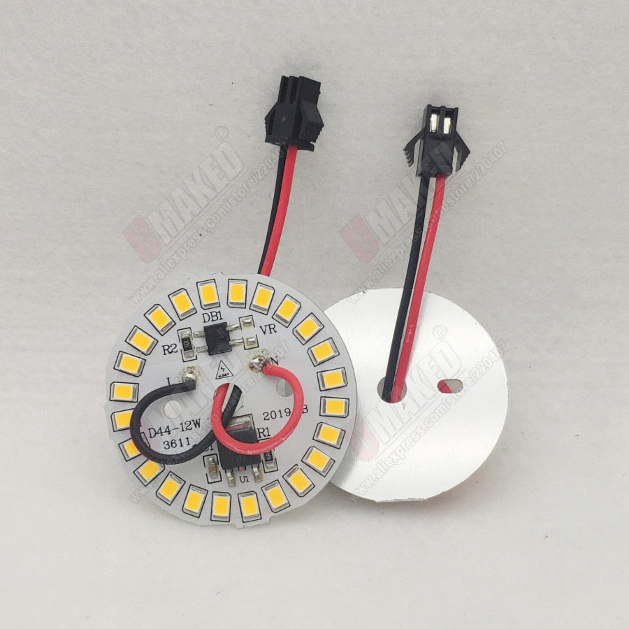 LED Downlight 3W 5W 7W 9W 12W 15W AC 220v led pcb smd2835 smart IC driver with 20cm wire for bulb light, driverless led bead for downlight