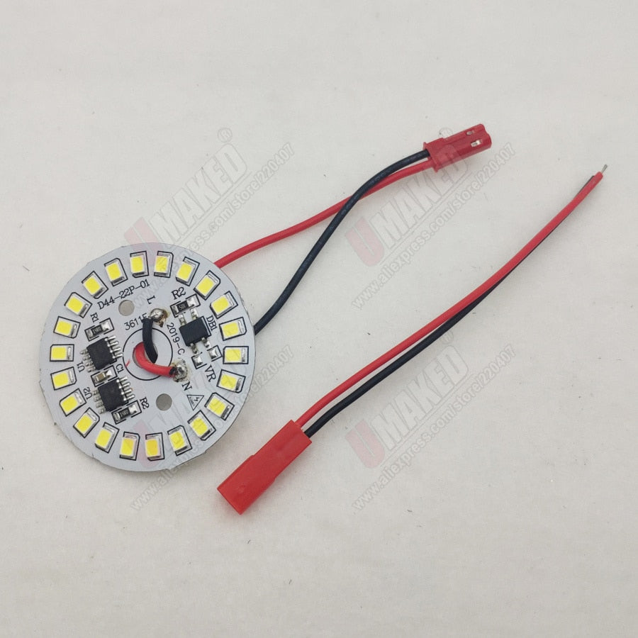 LED Downlight 3W 5W 7W 9W 12W 15W AC 220v led pcb smd2835 smart IC driver with 20cm wire for bulb light, driverless led bead for downlight