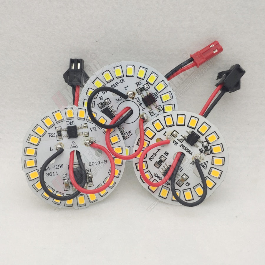 LED Downlight 3W 5W 7W 9W 12W 15W AC 220v led pcb smd2835 smart IC driver with 20cm wire for bulb light, driverless led bead for downlight