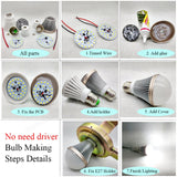 LED Downlight 3W 5W 7W 9W 12W 15W AC 220v led pcb smd2835 smart IC driver with 20cm wire for bulb light, driverless led bead for downlight