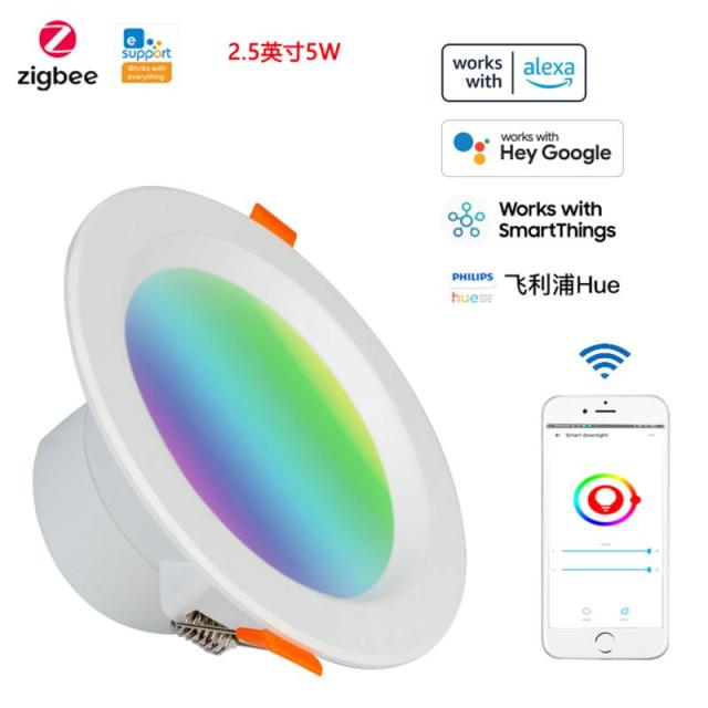 Smart Light eWeLink Zigbee 3.0 Smart Downlight RGBCW Led Recessed Ceiling Light Voice Control Work With Alexa Google Home