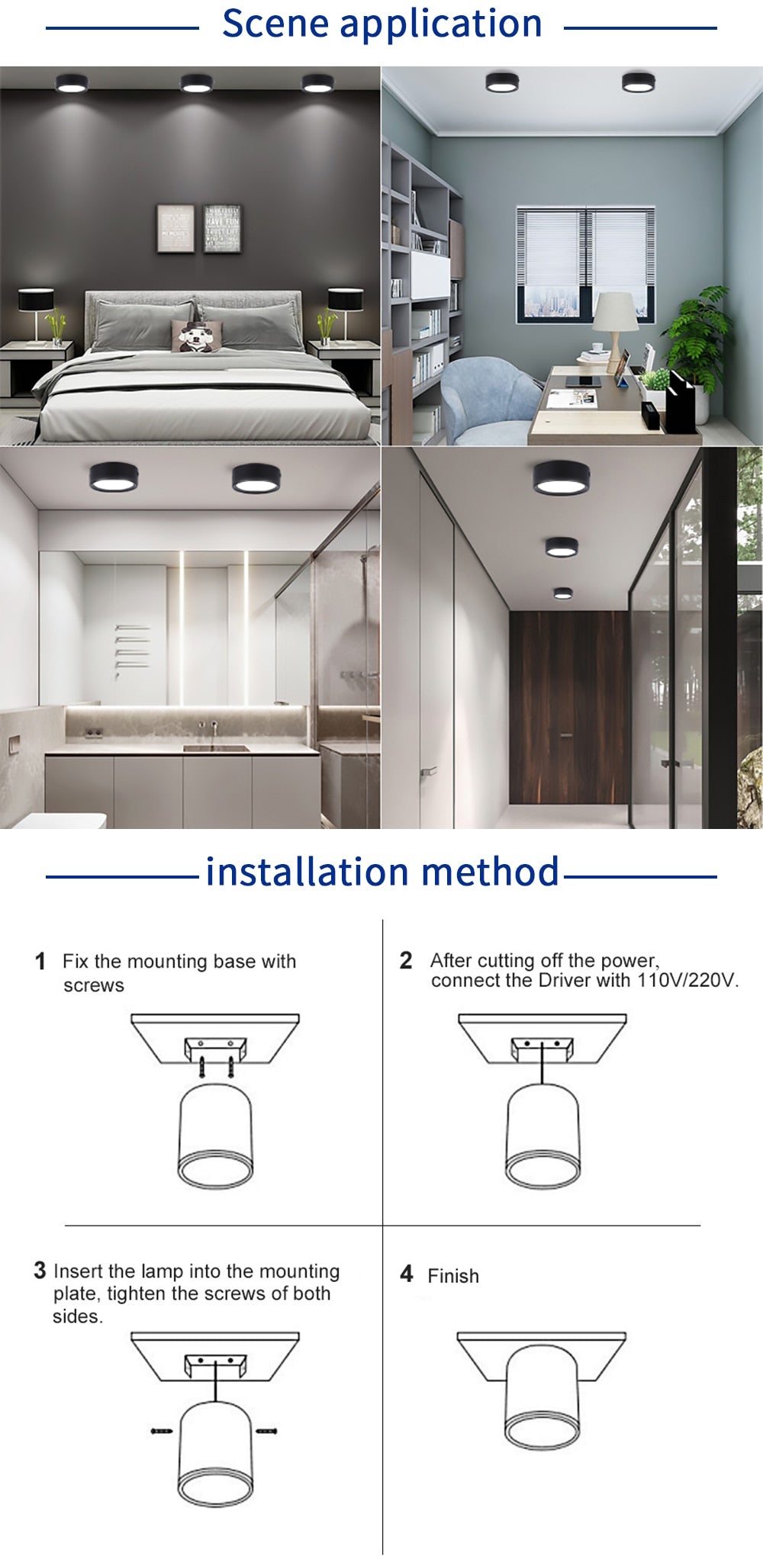 Modern Fashion LED Downlight 5W 10W 15W 25W 2pcs Surface Mounted Downlight Lights LED Spot Lights Ceiling Fixtures Lighting