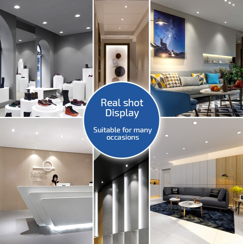 LED 220V 5W Downlight Ultra-thin Recessed Ceiling Light Tricolor Lights Frosted Lens FOR Indoor Lighting