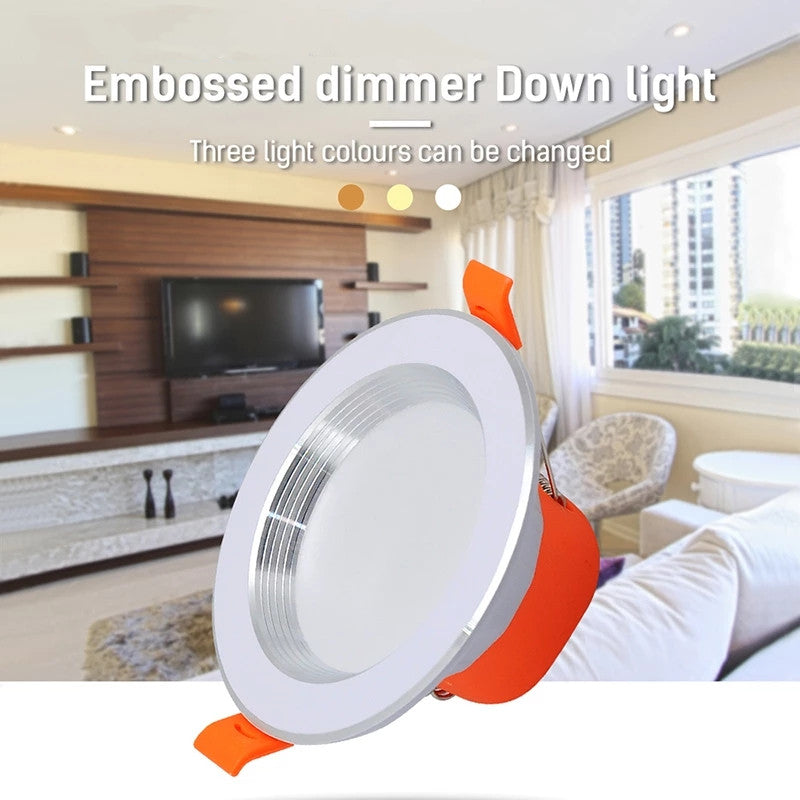 LED 220V 5W Downlight Ultra-thin Recessed Ceiling Light Tricolor Lights Frosted Lens FOR Indoor Lighting